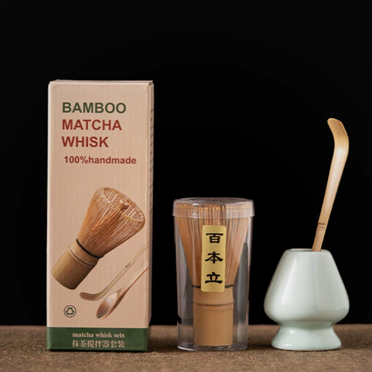 Matcha Bamboo Whisk Set - Chasen, Chasen holder, Chashaku Set